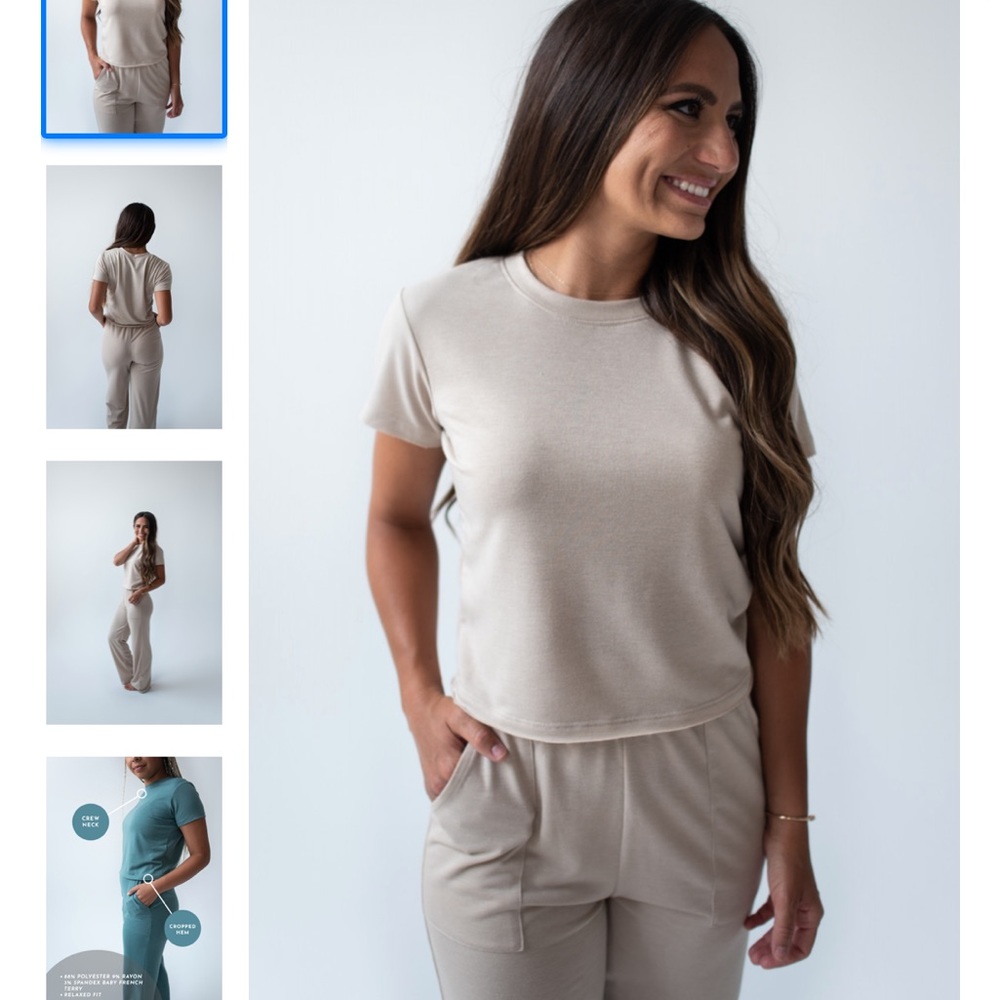 NWT Savvi Courtney Crop Top - warm beige 2x